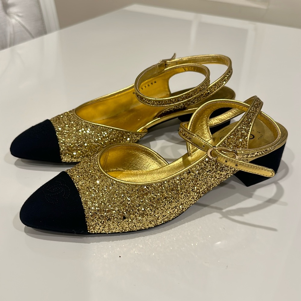Chanel glitter sandals